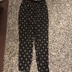 satin high waist patterned pants